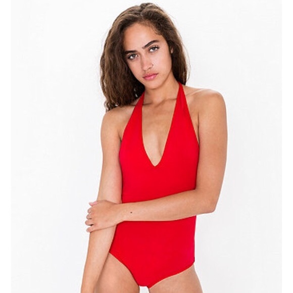 red halter bodysuit